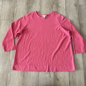 Woman Within Womens Pullover Fleece Tunic Top Size 2X Soft Coral 26/28 Crewneck‎